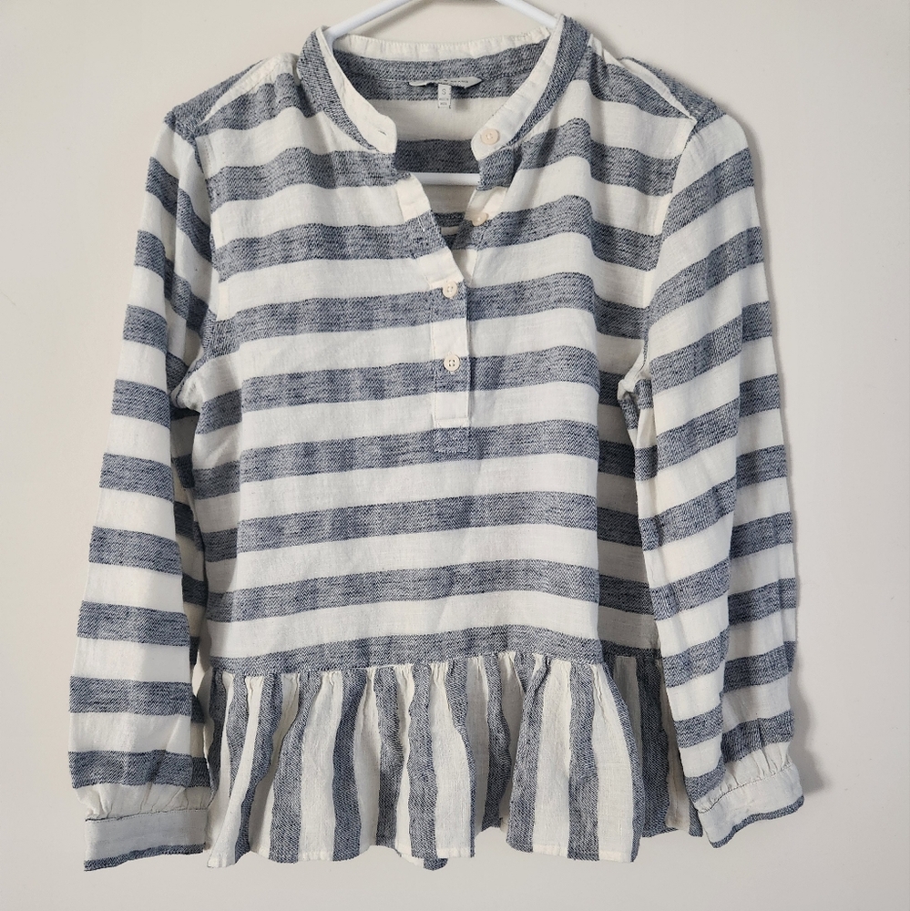 Lucky Brand Long Sleeve Stripe Peplume Top Small - Picture 3 of 10